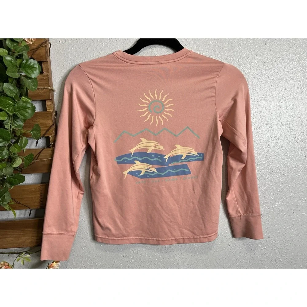 Patagonia Shirt Womens XS Capilene Silkweight Long Sleeve Save Our Planet dolphi